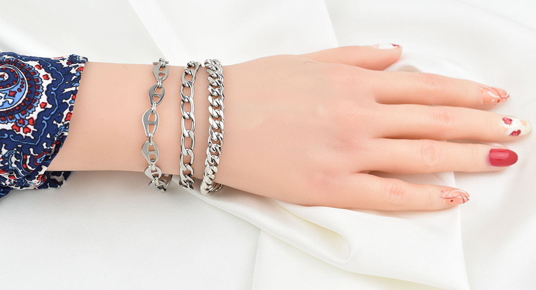 Noelia Silver Bracelet 8MM Βραχιόλι από ανοξείδωτο ατσάλι 316L